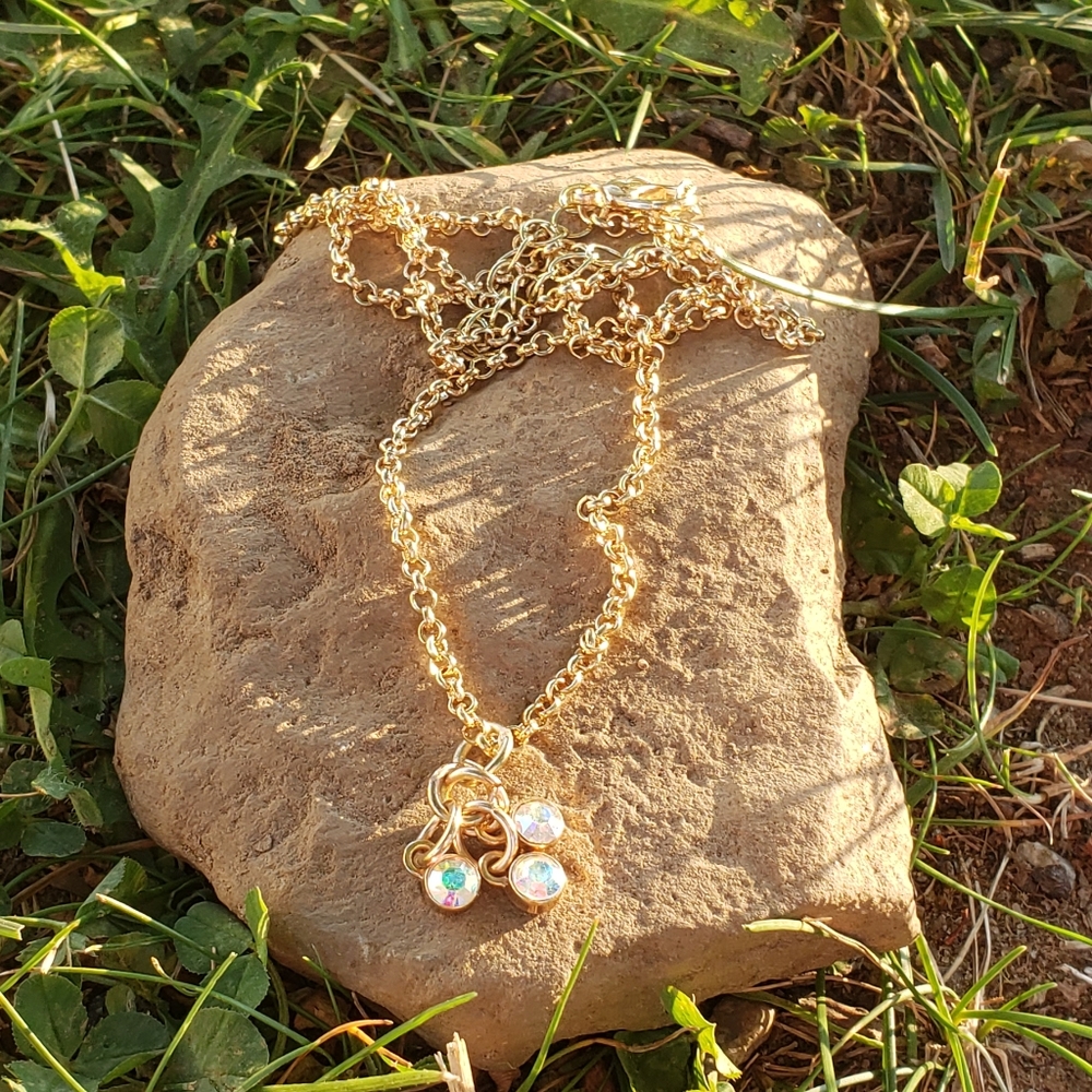 BOGO 🆕️ 14k Gold plated, ab crystal necklace